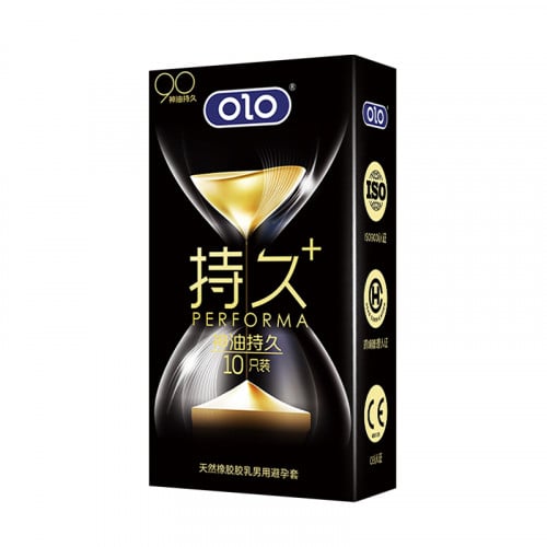 OLO Performa Black Condom 10pc ស្រោមអនាម័យស្តើង ពន្យារ