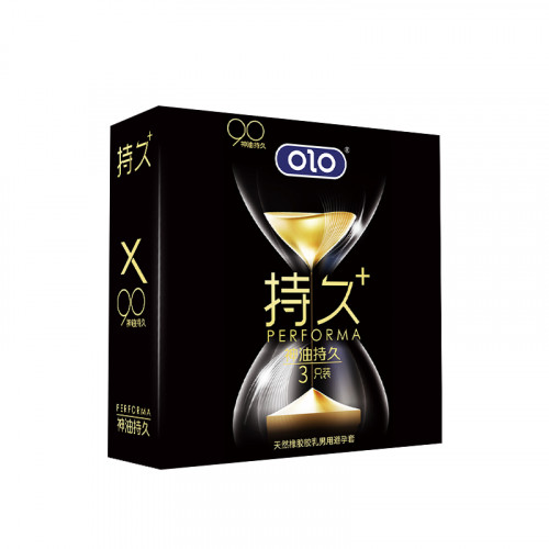 OLO Performa Black Condom 3pc ស្រោមអនាម័យស្តើង ពន្យារ