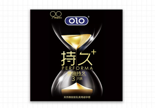 OLO Performa Black Condom 3pc ស្រោមអនាម័យស្តើង ពន្យារ