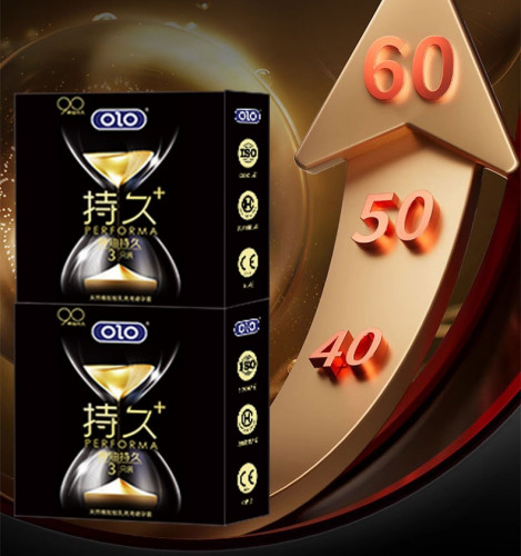 OLO Performa Black Condom 3pc ស្រោមអនាម័យស្តើង ពន្យារ
