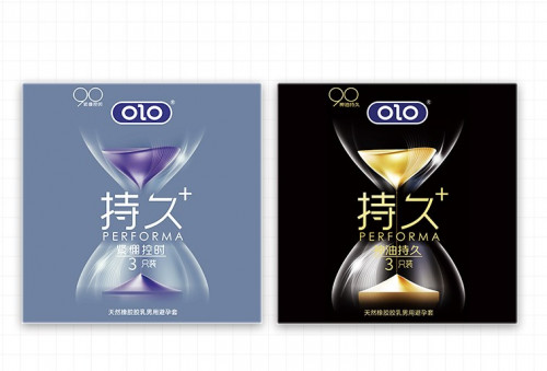 OLO Performa Black Condom 3pc ស្រោមអនាម័យស្តើង ពន្យារ