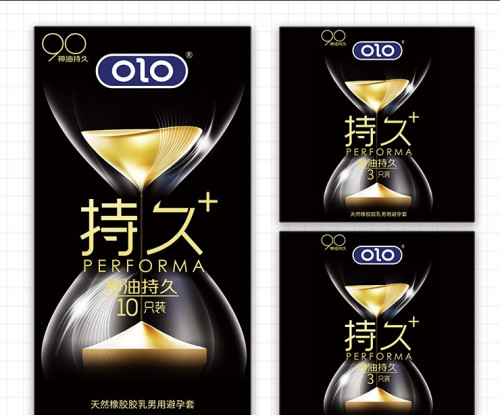 OLO Performa Black Condom 3pc ស្រោមអនាម័យស្តើង ពន្យារ