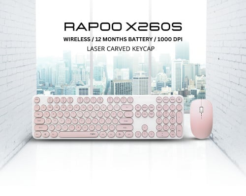 RAPOO X260S (Wireless Optical Mouse & Keyboard)