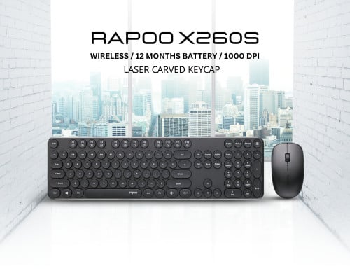 RAPOO X260S (Wireless Optical Mouse & Keyboard)