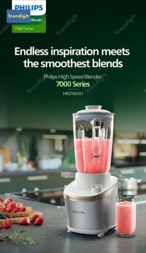ម៉ាសុីនកិនទឹកក្រឡុក High Speed Blender Philips 7000 Series - HR3760/01
