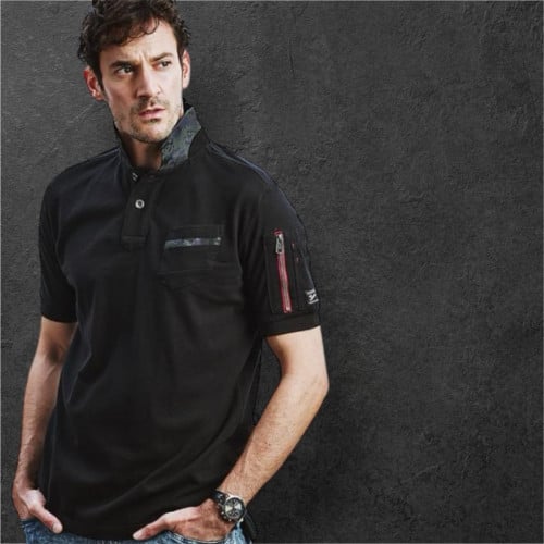 អាវយឺត​កបេីក​ មានឡាយ​ពណ៌​ ប៉ារ៉ាJawin short sleeve polo shirtMaterial: CVC pique