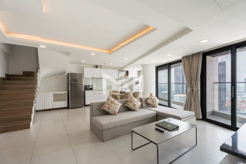 Moden Penthouse 3BR For Rent- Tunle Bassac, koh Pich