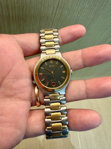 Original Super Rare Vintage Seiko Presage 994 TI Two-Tone Titanium Dark Gray Dial 1988 - Con - 90%
