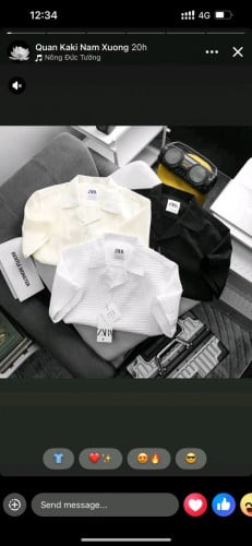 អាវក្រណាត់ដៃខ្លី Zara Size M L XL 2XL