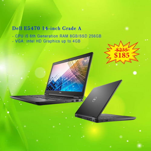 Dell E5470 14-inch Grade A Core i5 RAM 8GB SSD 256GB