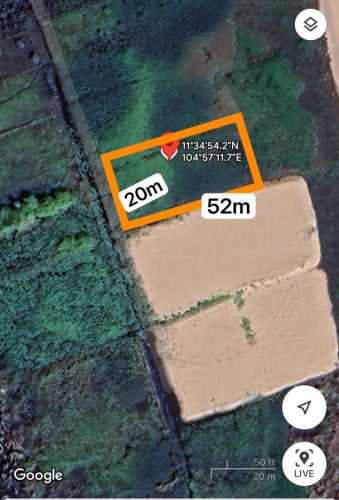 ដីលក់ស្វាយជ្រុំ 20m x 52m