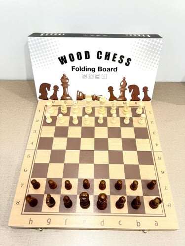 ក្ដារអុកឈើដែកឆក់ - Wood Chess Folding Board