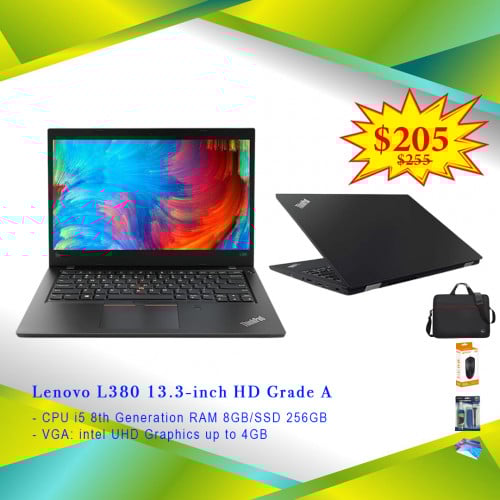 Lenovo L380 13.3-inch HD Grade A  CPU i5 8th Generation RAM 8GB/SSD 256GB