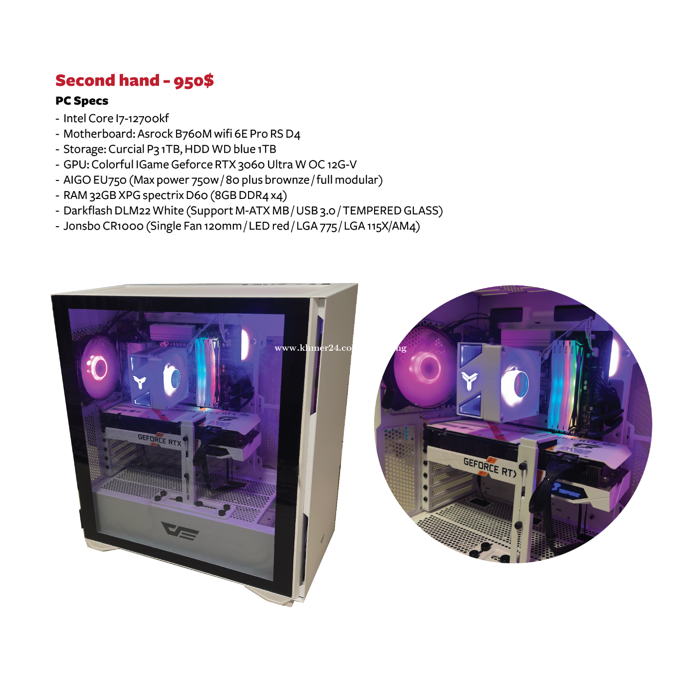 Second PC sells price $950.00 in Phnom Penh Thmei, Saensokh, Phnom Penh ...