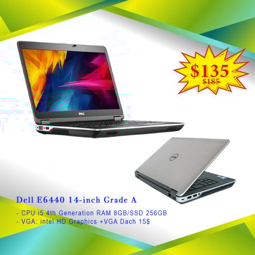 Dell E6440 14-inch Grade A Core i5 RAM 8GB SSD 256GB