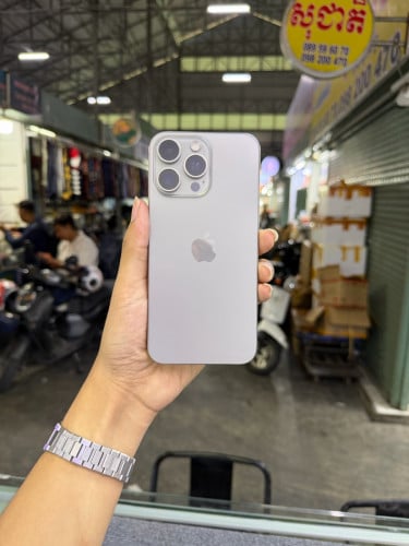 iPhone 15 PRO MAX 256G ZA សាណុំ Zin ណែន Condition 98% Battery🔋85%