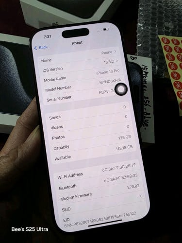 16 Pro 128g ពណ៍ខ្មៅ