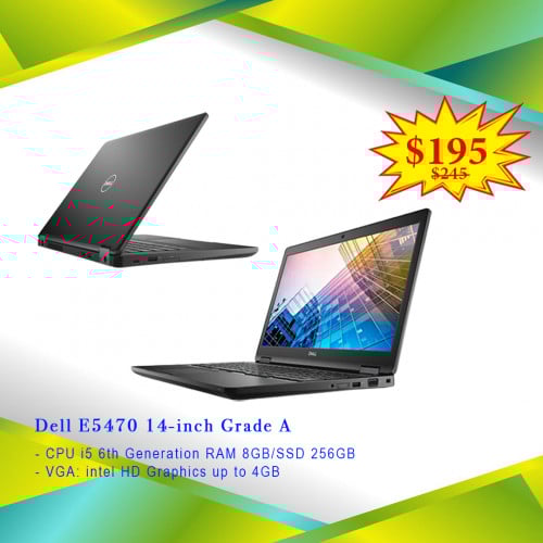 Dell E5470 14-inch Grade A Core i5 6th RAM 8GB SSD 256GB