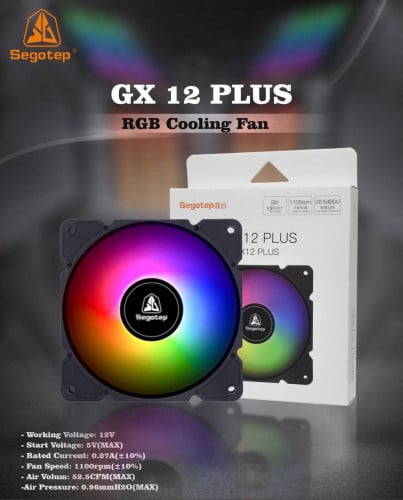 Fan ខេស​ PC មាន​ភ្លេីង​ 7ពណ៌​=3.5$