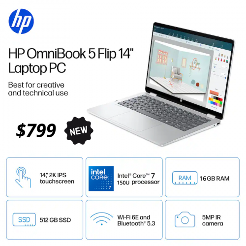 HP OmniBook 5 Flip 2in1  $799