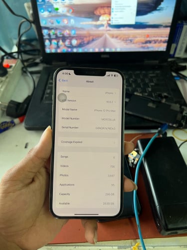iPhone 12 Pro Max 256g LL/A សាណុំហ្សុីន ស្គេន