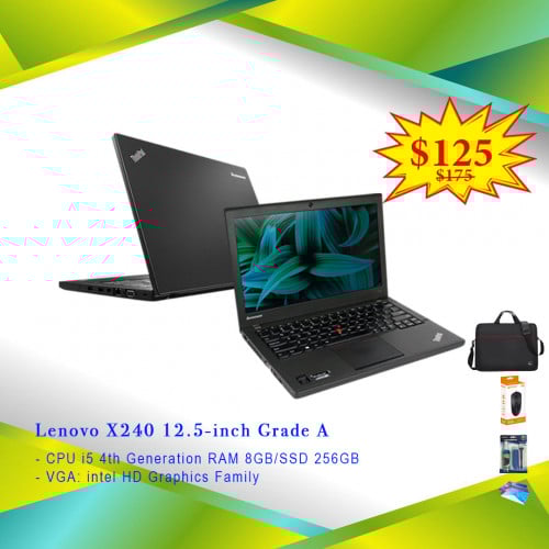 Lenovo X240 12.5-inch Grade A Core i5 4th RAM 8GB SSD 256GB