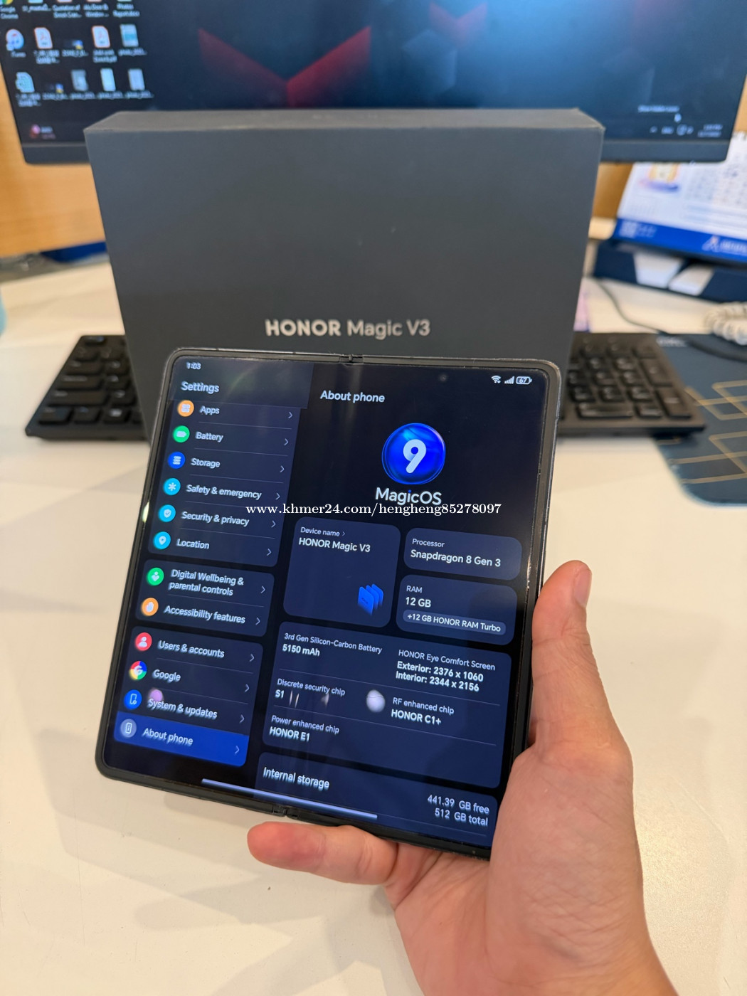 Magic V3 512GB Global 96% price $739.00 in Chak Angrae Kraom, Mean Chey ...