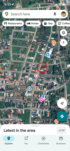 ដីលក់ទំហំ 10x20  ផ្លូវធំ8m អាចបើកអជីកម្មបាន