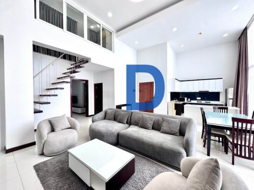 2BR Duplex Apt For Rent In Bassac Lane- Tunle Bassac, BKK1& Diamond Island