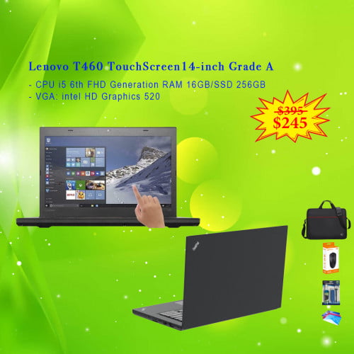 Lenovo ThinkPad T460 TouchScreen FHD 14-inch Core i5 6th RAM 16GB SSD 256GB VGA intel HD