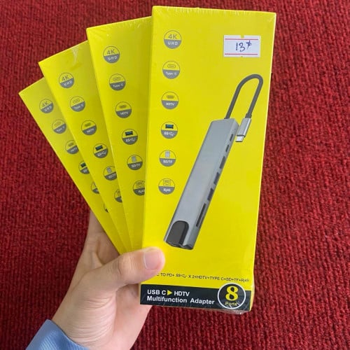 📣ដុំបំបែកType C Hub 8 in 1 តម្លៃត្រឹមតែ 1=13$