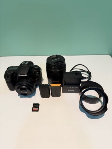 Canon EOS 90D condition 95% like new ( Lens 50mm 1.8 & 18-135mm 2 battery Dual charger)