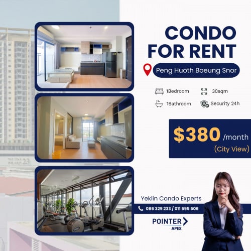 CONDO FOR RENT - PENG HUOTH BOEUNG SNOR, 5min from Koh Norea