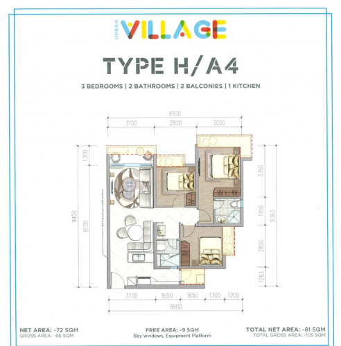 60th Floor Spacious 3 Bedrooms Unit for Sale in Urban Village