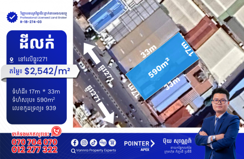 ដីលក់នៅជិតស្ពានអាកាសស្ទឹងមានជ័យ