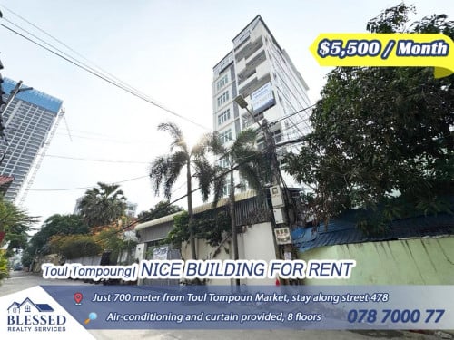 Near Toul Tompoung Market🏡Building For Rent🏡💲Price: $5,500/month