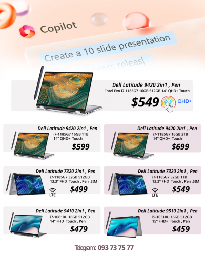 Dell Latitude 7320 2in1 touch , Pen