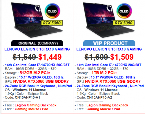 LENOVO LEGION 5 15IRX10 GAMING $1,449