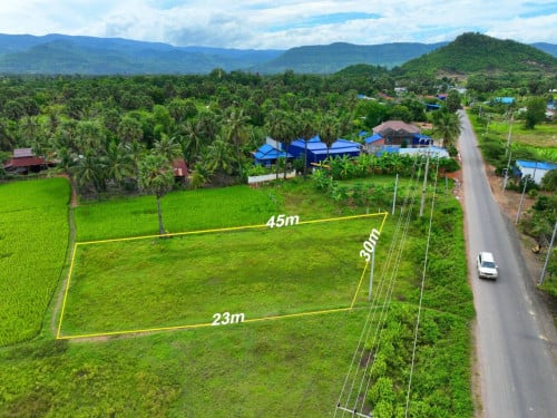 ដីជាប់ផ្លូវរដ្ឋ 40ម៉ែត្រ លក់បន្ទាន់ខ្លាំង $68,000 ខេត្តកំពត