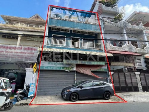 ផ្ទះអាជីវកម្មសម្រាប់ជួលនៅម្តុំសាលាសន្ធរម៉ុក,ទួលគោក / Shop House for Rent at Toul Kouk