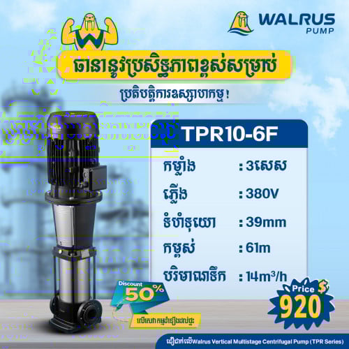 ម៉ូទ័រជម្រុញទឹកដោយស្វ័យប្រវត្តិម៉ាក Walrus ម៉ូដែល TPR10-6F