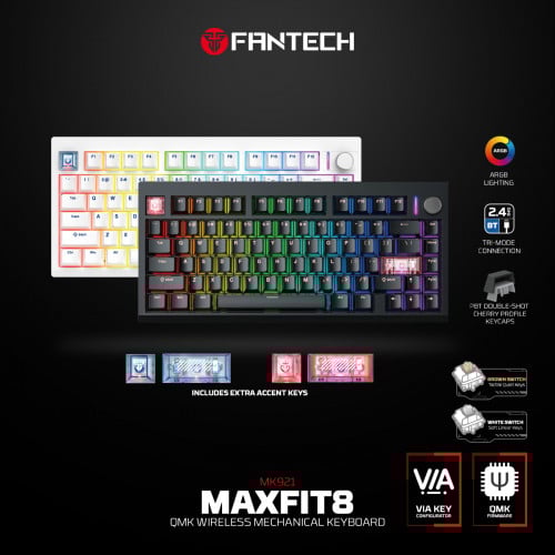 Fantech MK921 MAXFIT8 QMK Mechanical Keyboard 3 Mode