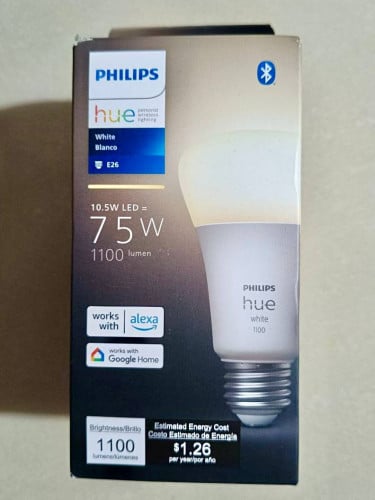 Philips Hue Smart 75W A19 LED Bulb - Soft Warm White Light - 1 Pack - 1100LM - E26
