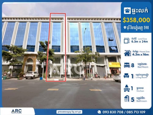 ផ្ទះអាជីវកម្មសល់ដីខាងលក់បន្ទាន់បុរី វិមានភ្នំពេញ 598