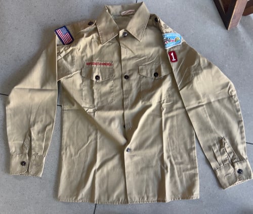 VINTAGE OFFICIAL BOY SCOUTS OF AMERICAMade in USA 🇺🇸 Size S Kg 65ចុះ🥇ធានា​គុណភាព​នៅថ្មី90%
