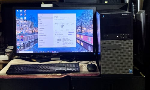 1 Set Dell Optiplex 9010 Core i7 3770 CPU@3.4GHz(8CPU) Ram 8GB SSD 128GB HDD 500GBx2 Monitor 24inch