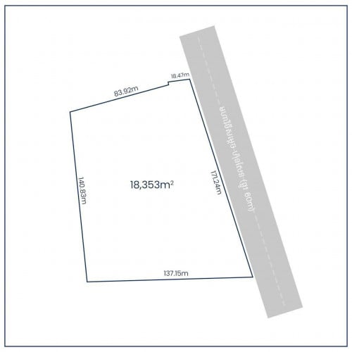 ដីលក់បន្ទាន់ សម្រាប់ជួល នៅលើមហាវិថីសម្ដេច ហ៊ុនសែន 60m