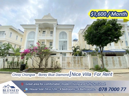 Chroy Chongva – Borey Blue Diamond 🏠 Twin Villa for Rent