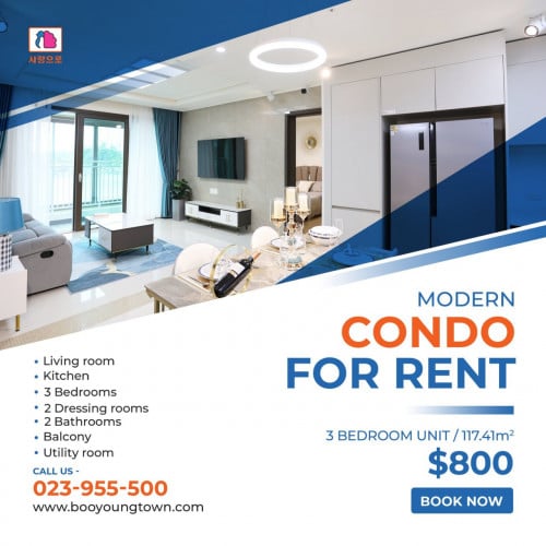 Condo 3bedroom rent $800/month