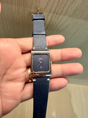 Original Ultra Rare Dead Stock Vintage SEIKO Tank Texture Wave Blue Dial Quartz 1976 - (Con - 90%)